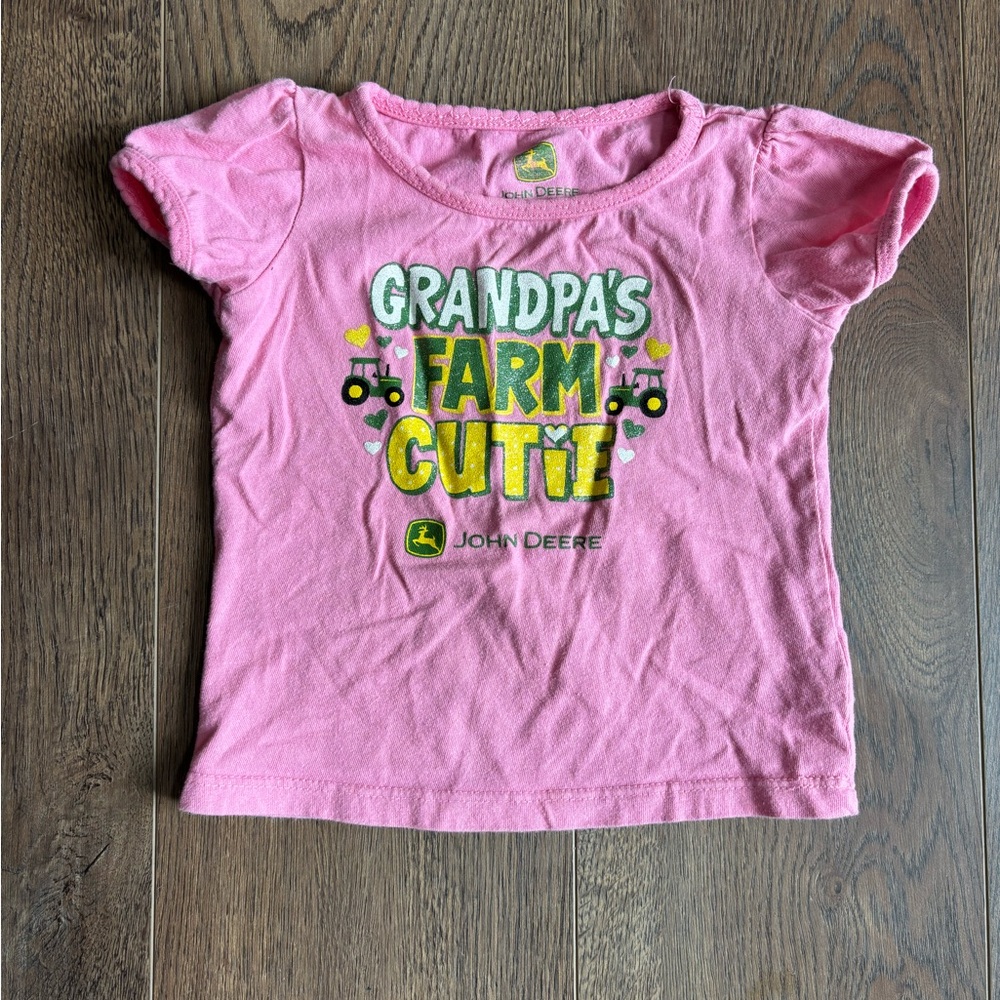 John Deere Pink Short Sleeve Tee Farm Girl